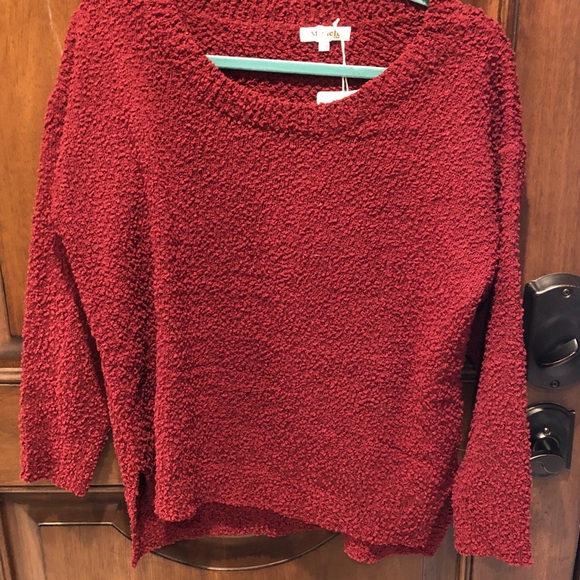 Miracle Sweaters - Miracle Deep Red Crew Neck Sweater